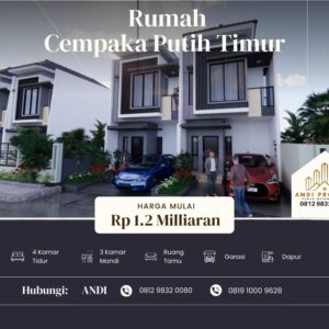 (SOLD) RUMAH CEMPAKA PUTIH TIMUR IV GUDANG GARAM